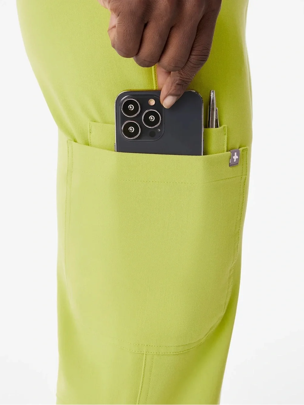 Figs scrubs Kade mid rise cargo scrub Pant in celery